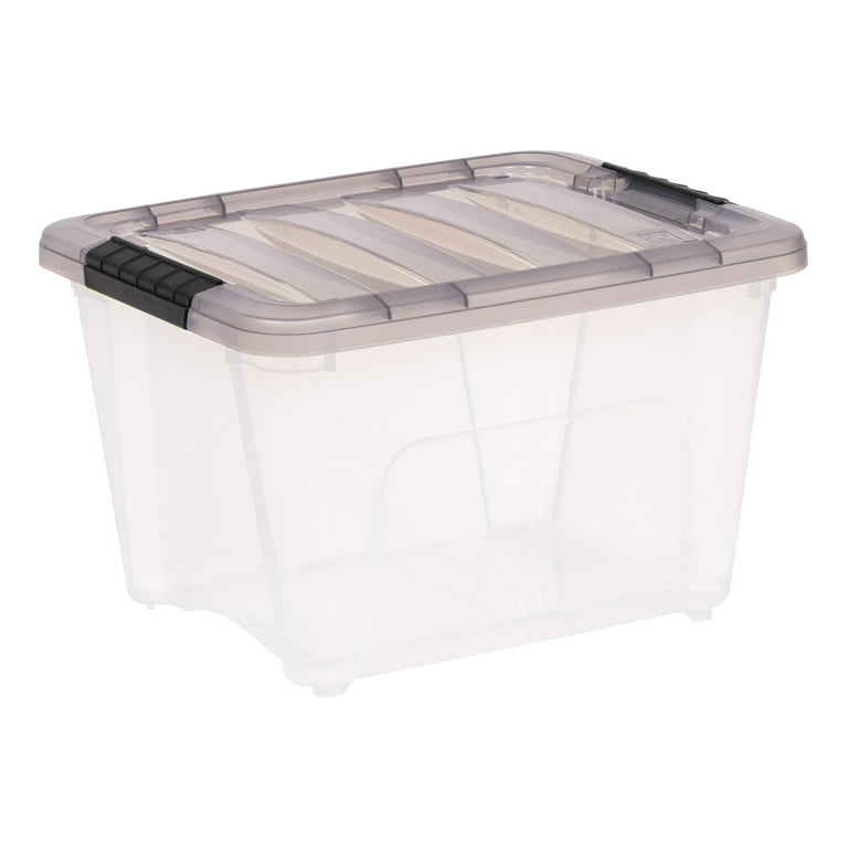 IRIS USA 5.9 Qt. Plastic Storage Container Bin with Latching Lid, Stackable  Nestable Shoe Box Tote Shoebox Closet Organization School Art Supplies 