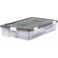 thumbnail image 1 of IRIS Underbed 47 Qt Storage Bins with Lids and Tight Latch and Seal - Gray/Clear, 1 of 6