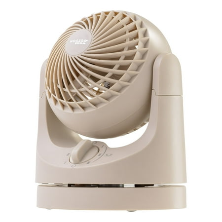 IRIS WOOZOO Oscillating Vortex Fan, Multi Oscillation/ Air Circulator/ 3 Speed Settings, Small, Latte