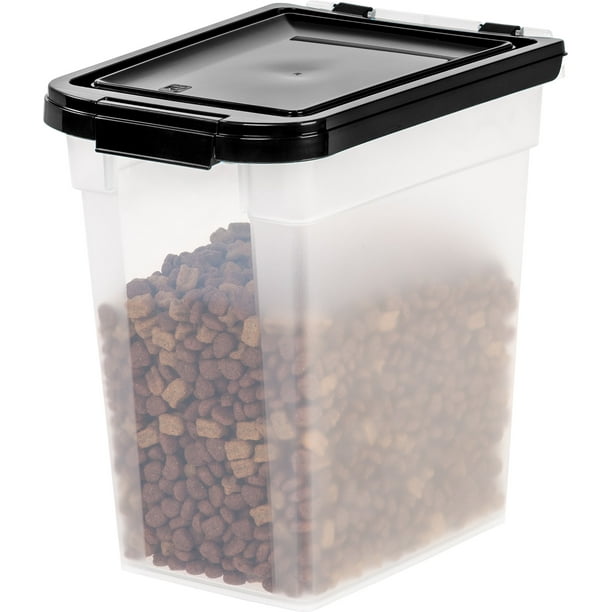 IRIS12.75 Qt /10 LBS Airtight Pet Food Container, Clear/Black