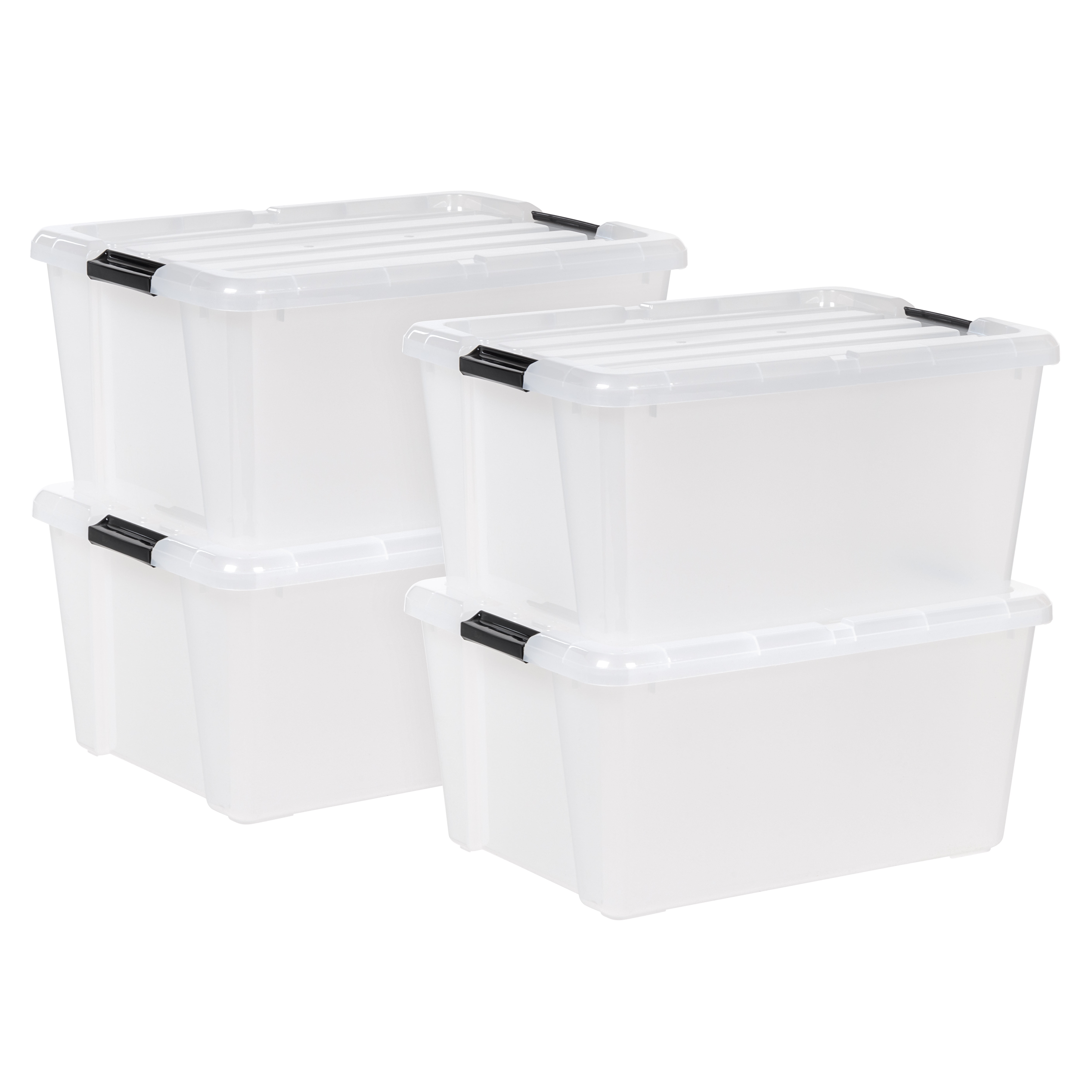 Citylife 22.2 Qt. Plastic Storage Bins with Lids Large Stackable Storage  Containers for Organizing Clear Storage Box, 4 Packs Durable Totes for  Storage Toys, Clothes 