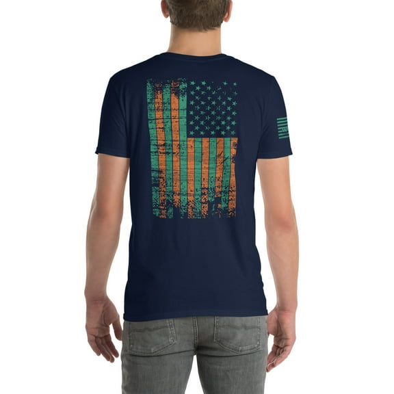 IRISH AMERICAN Short-Sleeve Unisex T-Shirt (Navy, XL)