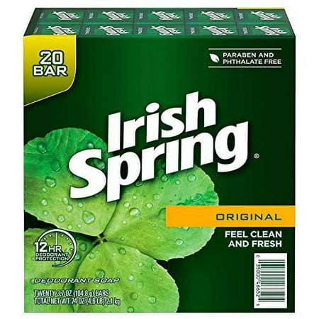 IRISH SPRING Deodorant Soap Original, 3.75 Ounce, Pack of 20