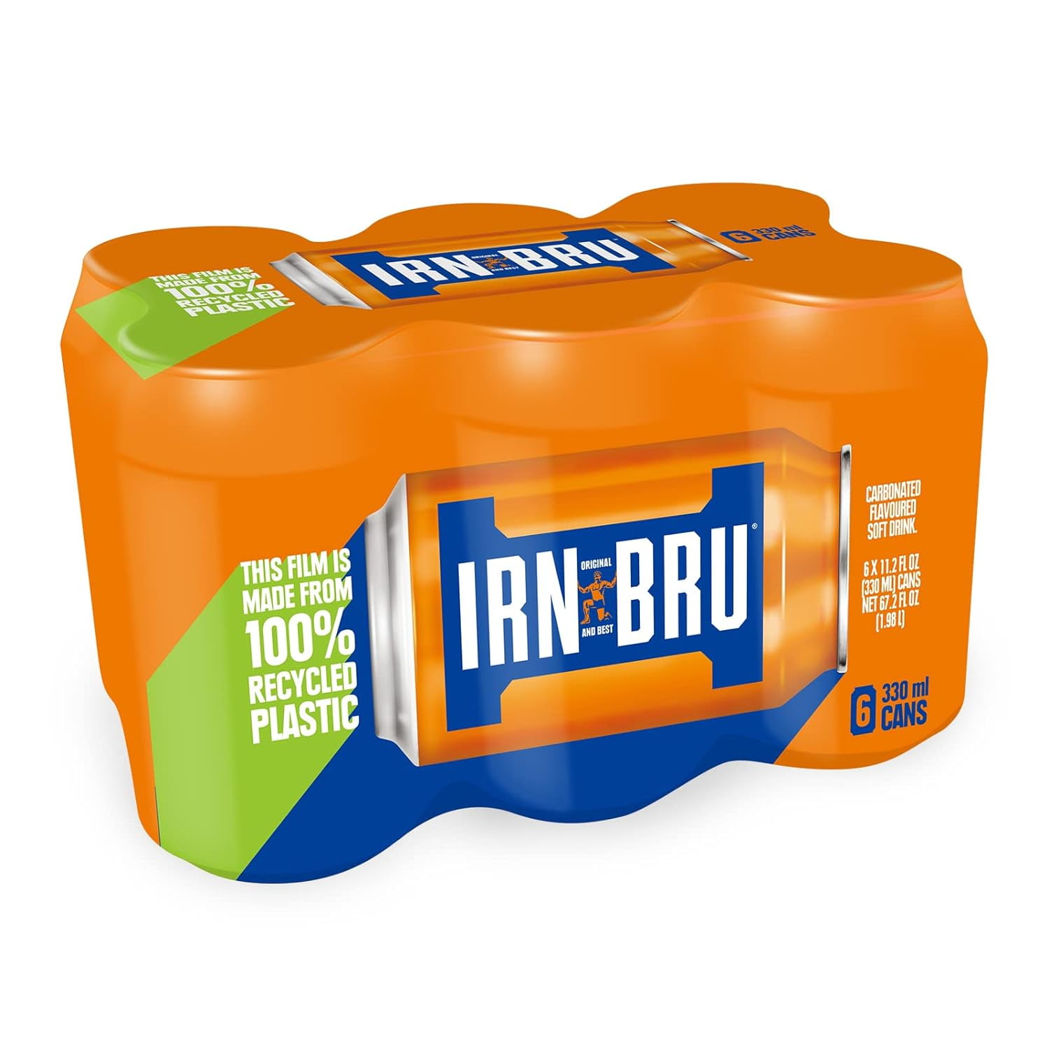 IRNBRU Original Flavored Soft Drink, 330ml Cans, 6 Pack