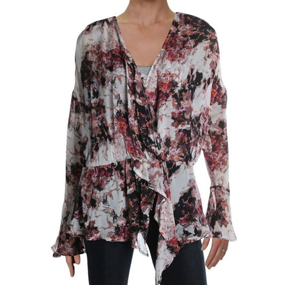 IRO Womens Floral Ruffled Blouse