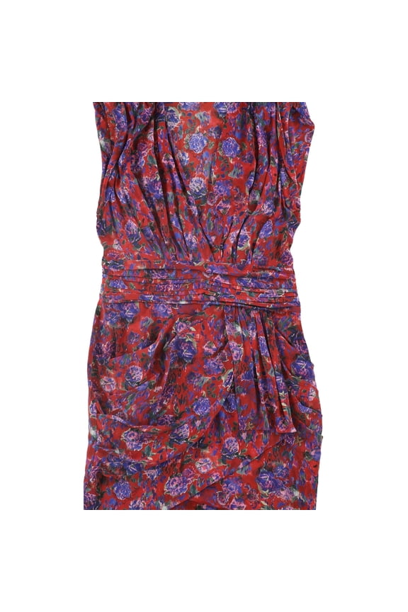 Womens Floral Swing Dress, Red, M/38 (US 6)