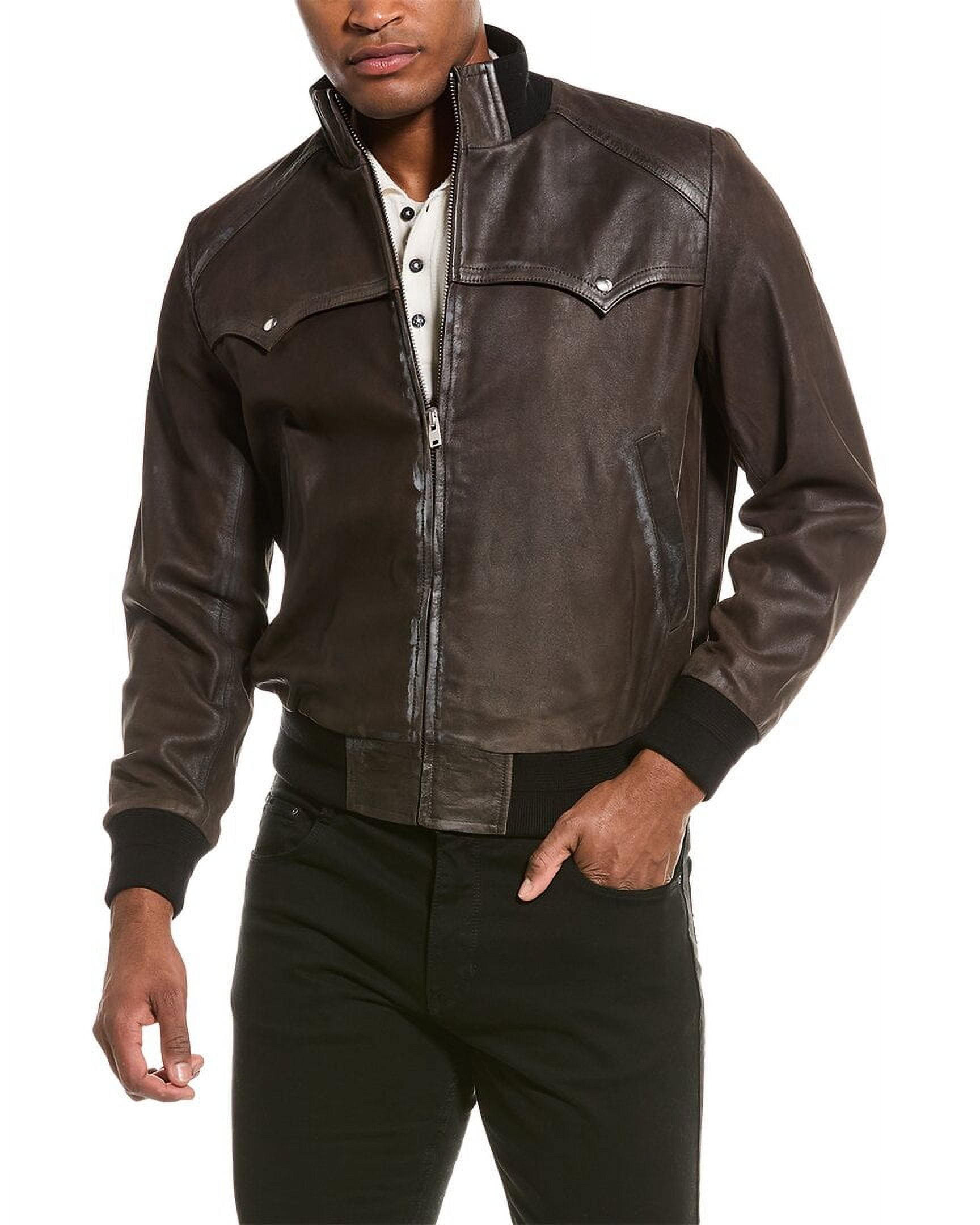 IRO mens Blunt Leather Jacket M Brown Walmart Business Supplies