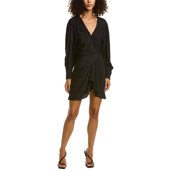 IRO womens Anokia Silk-Blend Mini Dress, 36, Black