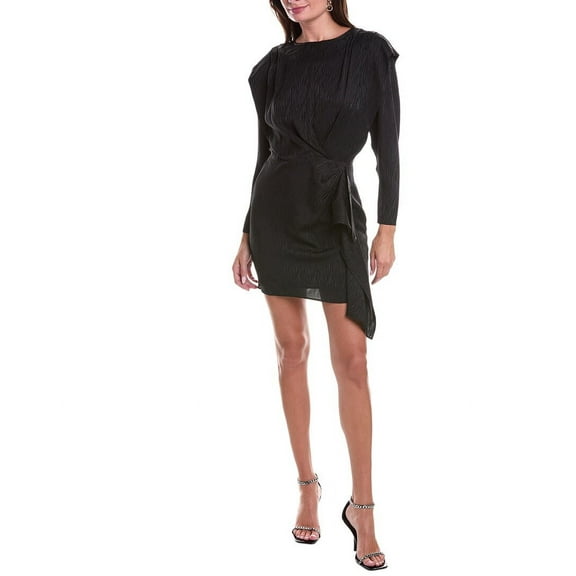 IRO womens  Hiari Silk-Blend Mini Dress, 32, Black