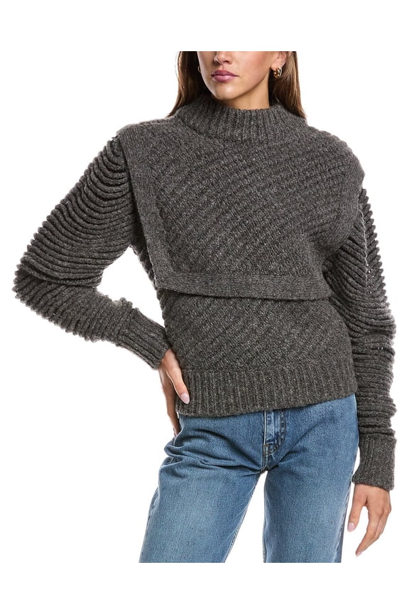 womens Jalya Wool & Alpaca-Blend Sweater, xs, Grey