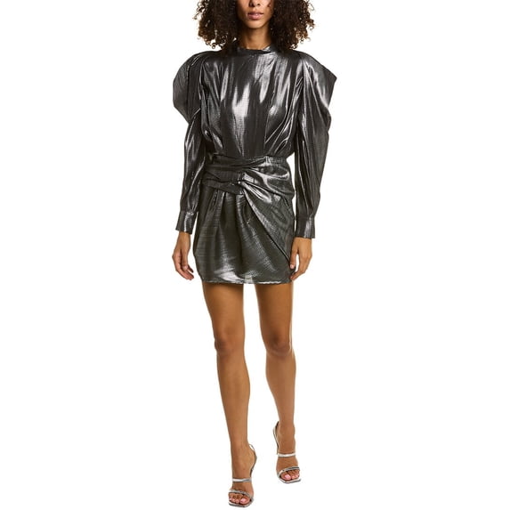 IRO womens Kapena Silk-Blend Mini Dress, 36, Black