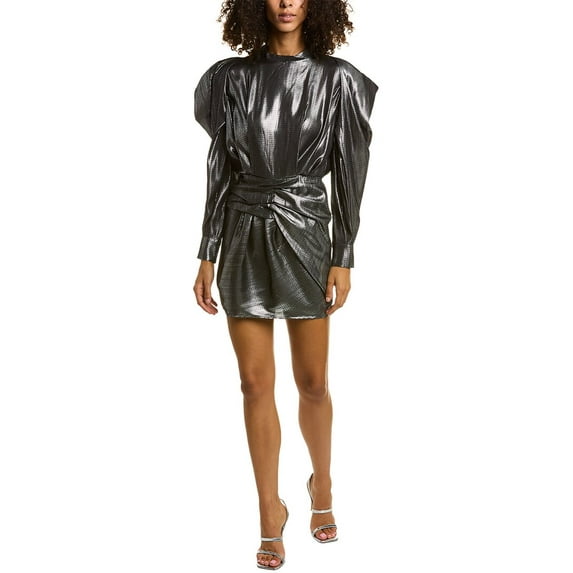 IRO womens Kapena Silk-Blend Mini Dress, 38, Black