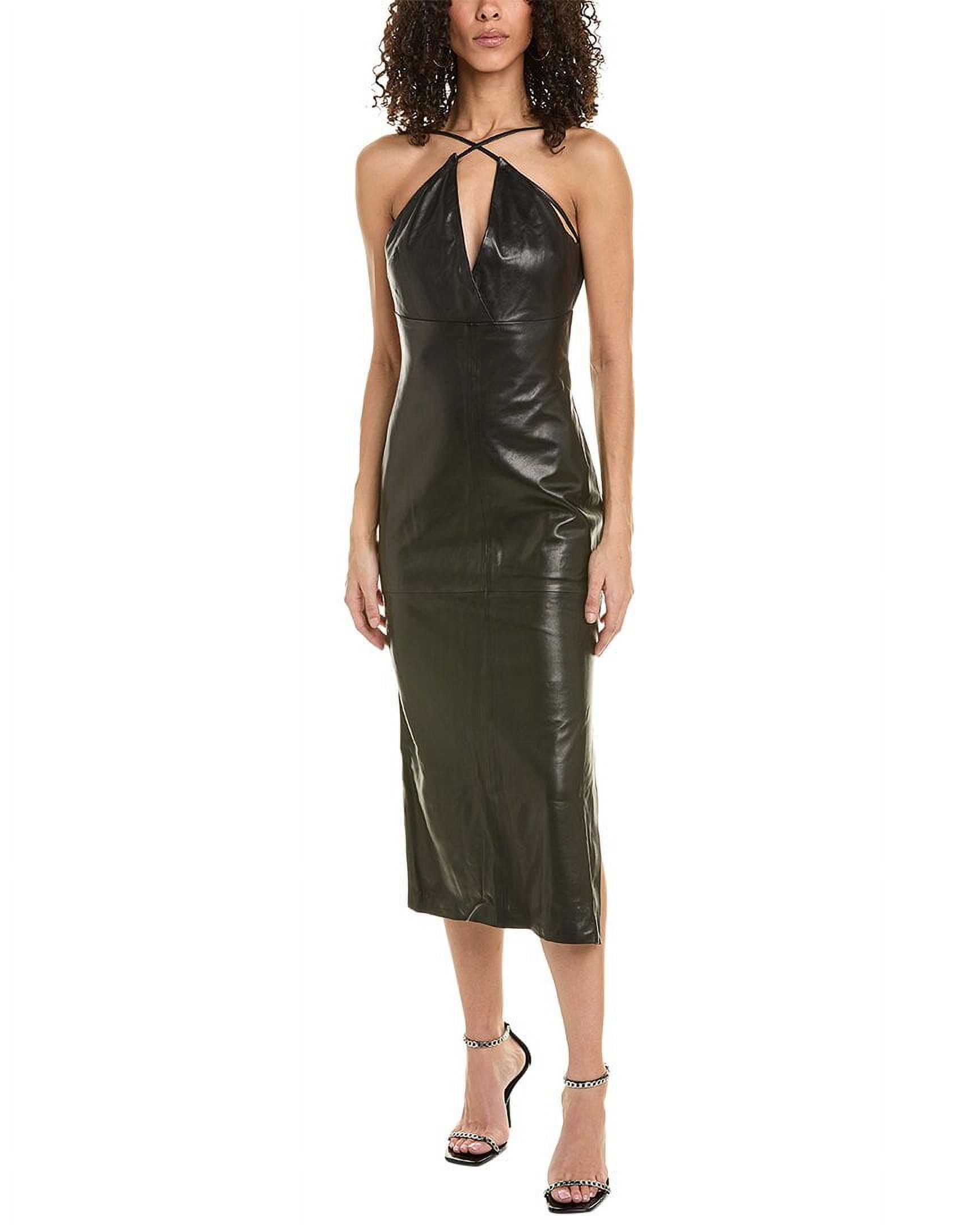 IRO womens Leather Midi Dress, 34, Black - Walmart Business Supplies