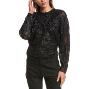 IRO womens Mabel Silk-Blend Top, 34, Black