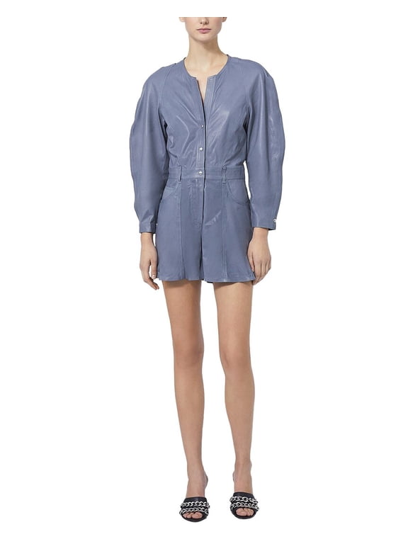 womens Majunga Leather Playsuit, 38, Grey