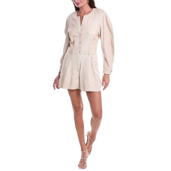 IRO womens Majunga Leather Romper, 34, Beige