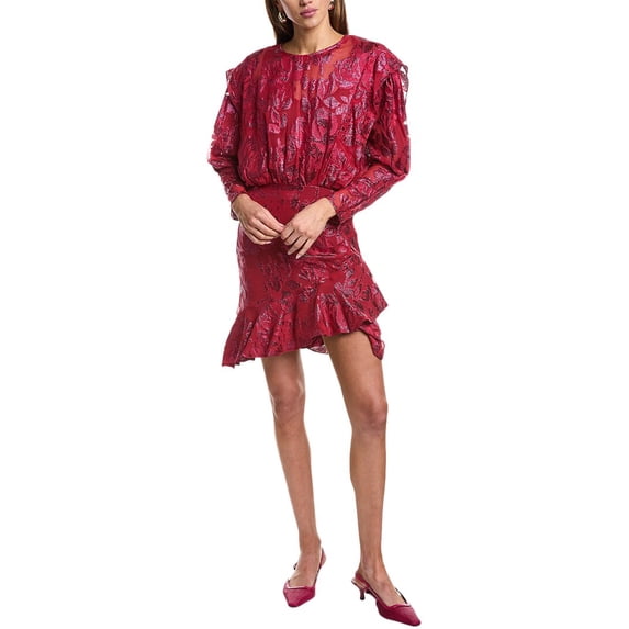 IRO womens Murai Silk-Blend Mini Dress, 38, Pink