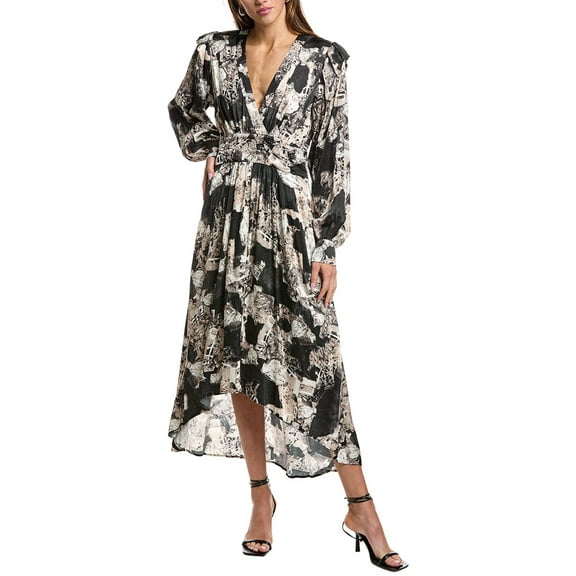 IRO womens  Nuna Silk-Blend Maxi Dres, 32, Black