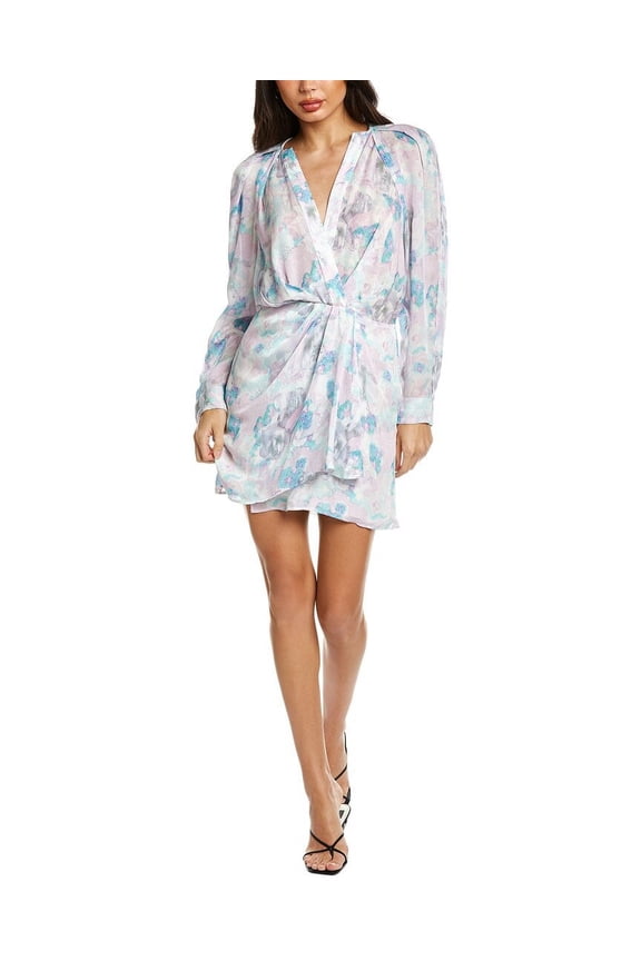 womens Odine Silk-Blend Mini Dress, 34, Pink