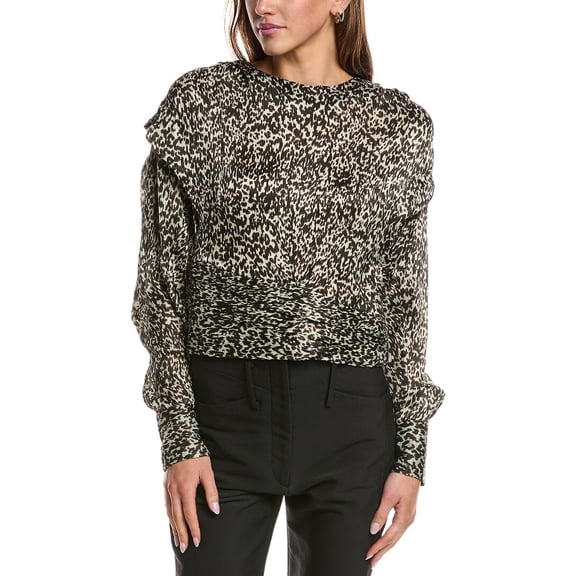 IRO womens Rusko Silk Top, 38, Beige