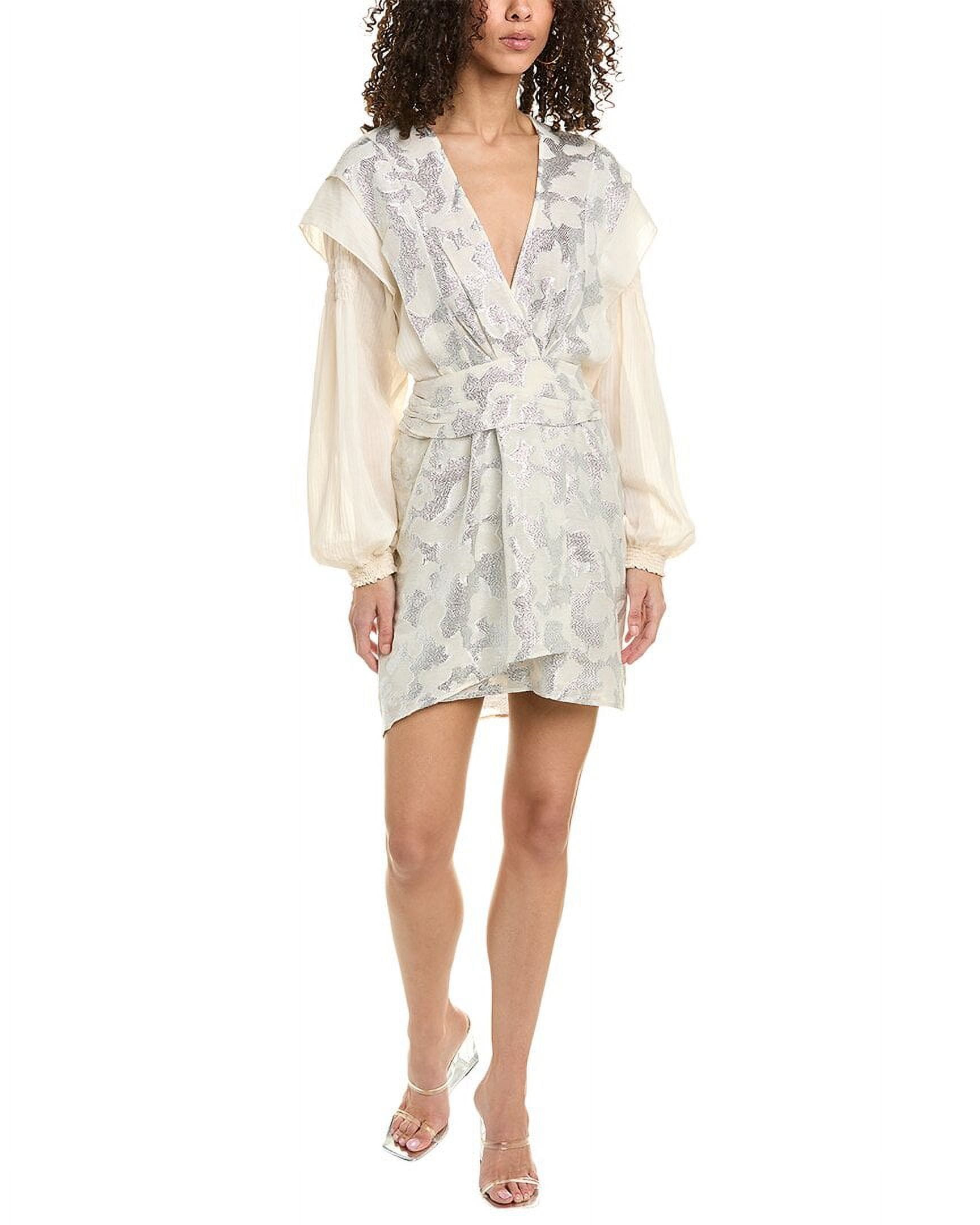chinese dress ladies Marie Oliver Mila Linen & Silk-Blend Dress - Blue