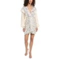 thumbnail image 1 of IRO womens  Surplice Silk & Linen-Blend Mini Dress, 38, White, 1 of 3