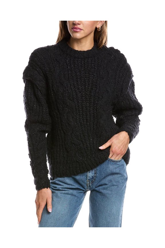 womens Wely Wool-Blend Sweater, s, Black
