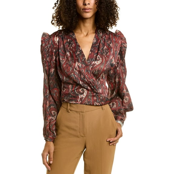 IRO womens  Zarfi Silk Top, 32, Black