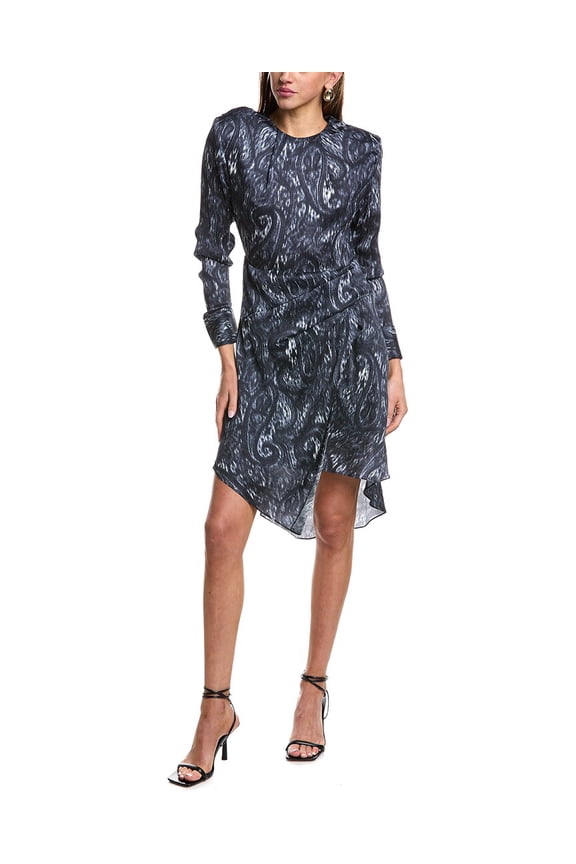 womens Zimber Silk Midi Dress, 34, Grey