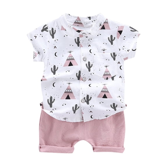 IROINNID 1-4Years Infant Boy's Clothes Set Cartoon Tops Comfy Shorts Summer Outfits