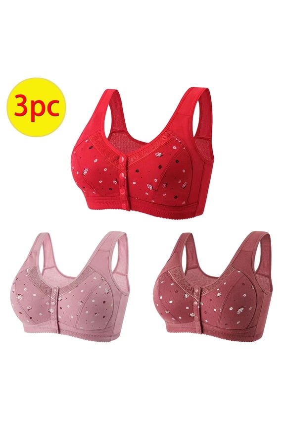 3-pack Bras for Women Plus Size Push Up Bras Wireless Sports Bras High Support Underwear Bar