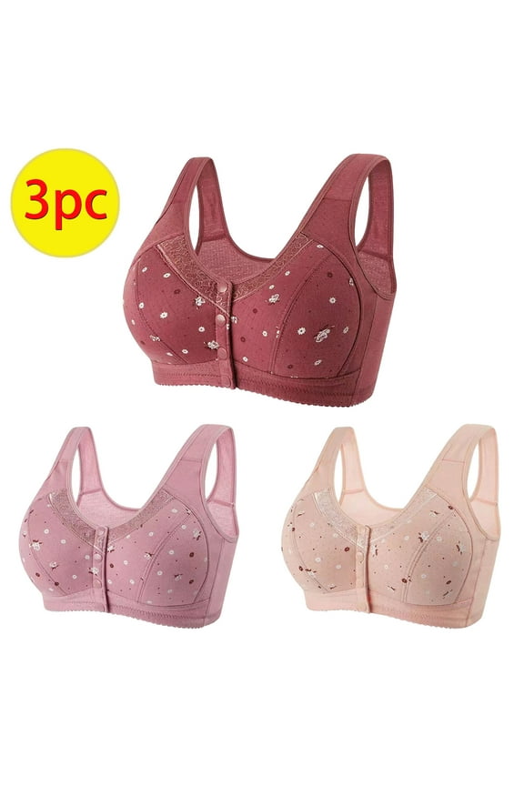 3-pack Bras for Women Plus Size Push Up Bras Wireless Sports Bras High Support Underwear Bar