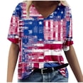thumbnail image 1 of IROINNID 4th of July T-Shirt For Women Casual Summer Tops V-Neck July 4th Women Tops, 1 of 5