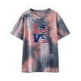 thumbnail image 1 of IROINNID 4th of July Tops for Women Round Neck T-Shirt Fashion Blouse Loose Tops Short Sleeve Tops July 4th, 1 of 8