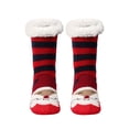 thumbnail image 1 of IROINNID Ankle Socks for Men and Women Christmas Gifts Winter Warm Cotton Plush Thicker Anti-slip Floor Socks Knit Soft Socks,Burgundy, 1 of 2