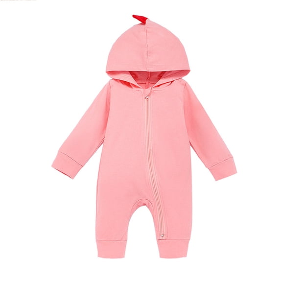 IROINNID Baby Bodysuit Long Sleeve Baby Girls Boy Zipper Cute Dinosaur Siamese Climbing Romper,Pink
