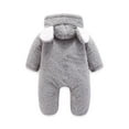 thumbnail image 1 of IROINNID Baby Bodysuit Long Sleeve Newborn Baby Winter Girls Boys Clothes Warm Overall Rompers Jumpsuit,Gray, 1 of 3