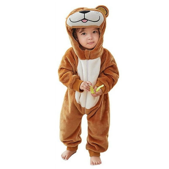 IROINNID Baby Bodysuit Long Sleeve Unisex Baby Romper Winter And Flannel Jumpsuit Cosplay Outfits,Brown