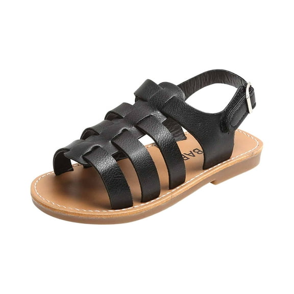 IROINNID Baby Girl's Summer Sandals Low Heel Beach Shoes Braid Buckle Shoes, Size 15M-7Y