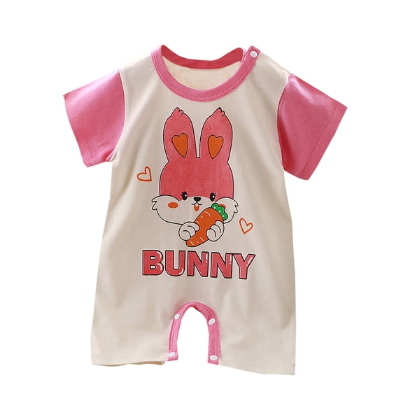 IROINNID Baby Onesies Short Sleeve Summer Round Neck Cute Printed Shorts Rompers