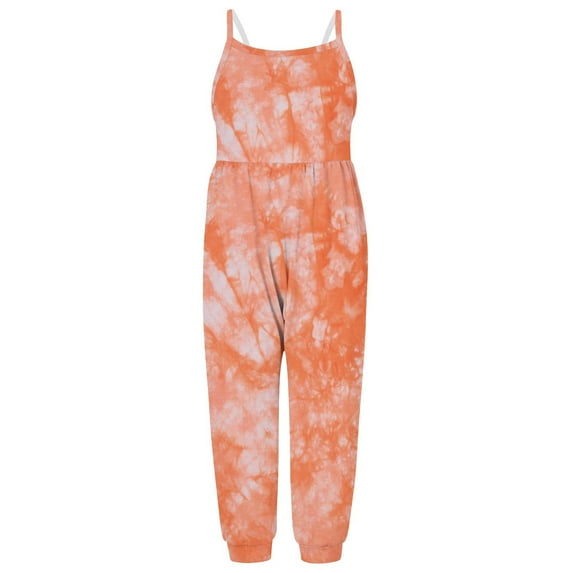 IROINNID Baby Summer Jumpsuits Sling Sleeveless Print for Girls Kids Harem Strap Romper Toddler Pants 4-5T