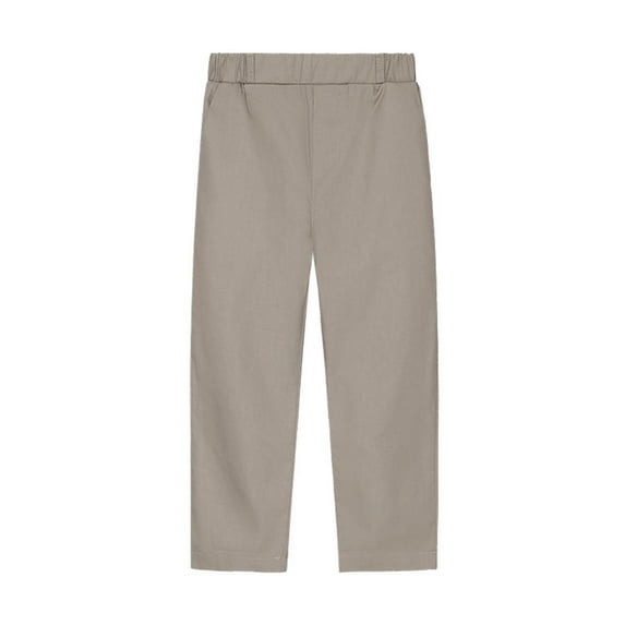 IROINNID Boys Uniform Pants Toddler Kids Big Cute Solid Color Stripe School Uniform Suit Pants Trousers,Khaki