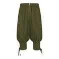 thumbnail image 1 of IROINNID On Sale Bermuda Shorts for Men Solid Elastic Waist Knee Strap Half Shorts Pant Lantern Pants,Olive Green, 1 of 7
