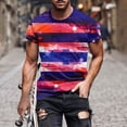 thumbnail image 1 of IROINNID Big and Tall Men T Shirts,Indenpence Day Lightweight Thin Basic Round Neck Casual Blouses for Men, 1 of 5