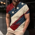 thumbnail image 1 of IROINNID Big and Tall T Shirts for Men, Indenpence Day Lightweight Thin Basic V-Neck Botton Festive Printed Summer Blouses for Men, 1 of 5
