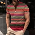 thumbnail image 1 of IROINNID Big and Tall T Shirts for Men, Lightweight Thin Basic Lapel V-Neck Botton Casual Printed Summer Blouses for Men, 1 of 5