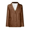 thumbnail image 1 of IROINNID Blazer Jacket for Women Business Blazer Front Open Solid Work Jacket Casual Office Blazer For Daily/Work,Brown, 1 of 7