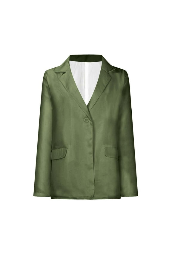 Blazer Jacket for Women Business Blazer Front Open Solid Work Jacket Casual Office Blazer For Daily/Work,Olive Green