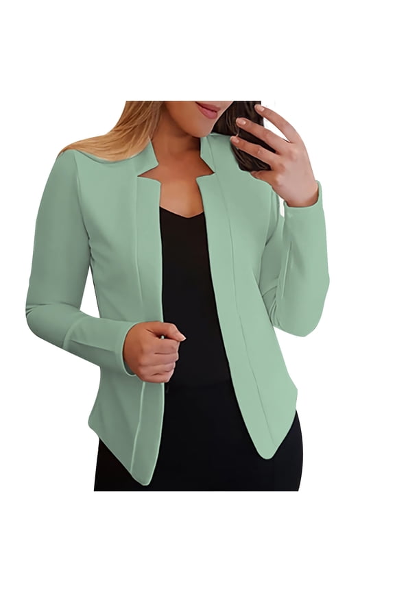 Blazer Jacket for Women Business Blazer Front Open Solid Work Jacket Slim Office Blazer For Daily/Work,Mint Green