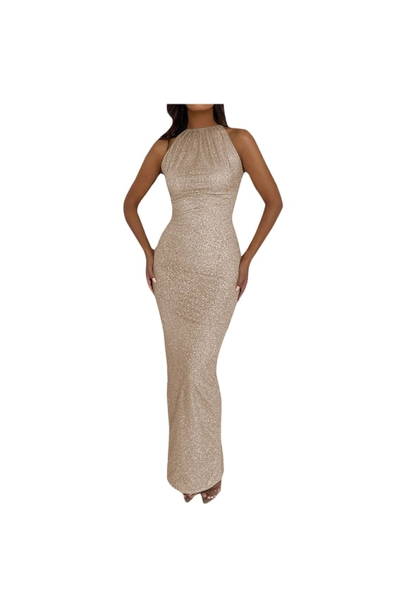 Bodycon Dress For Women Sleeveless Round Neckline Camis Evening Dress s Dress Strapless Solid Color Dress